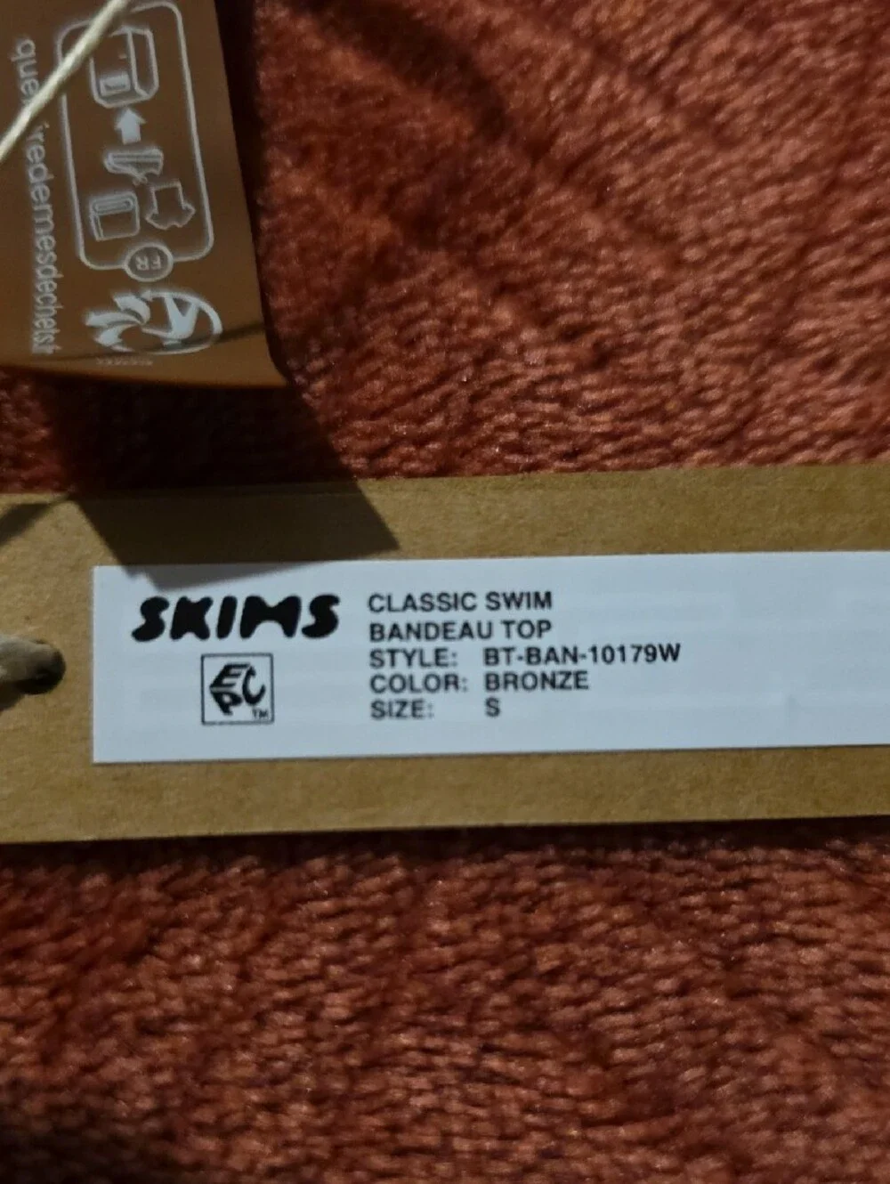 SKIMS Bronze Classic Swim Bandeau Top